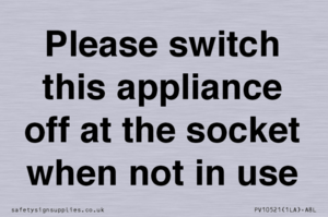 Please switch this appliance off at the socket when not in use